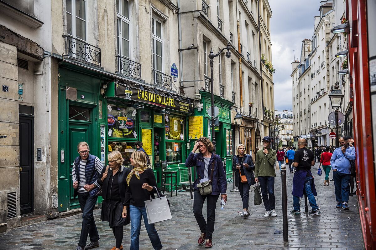 Rue des Rosiers, Paris, France.