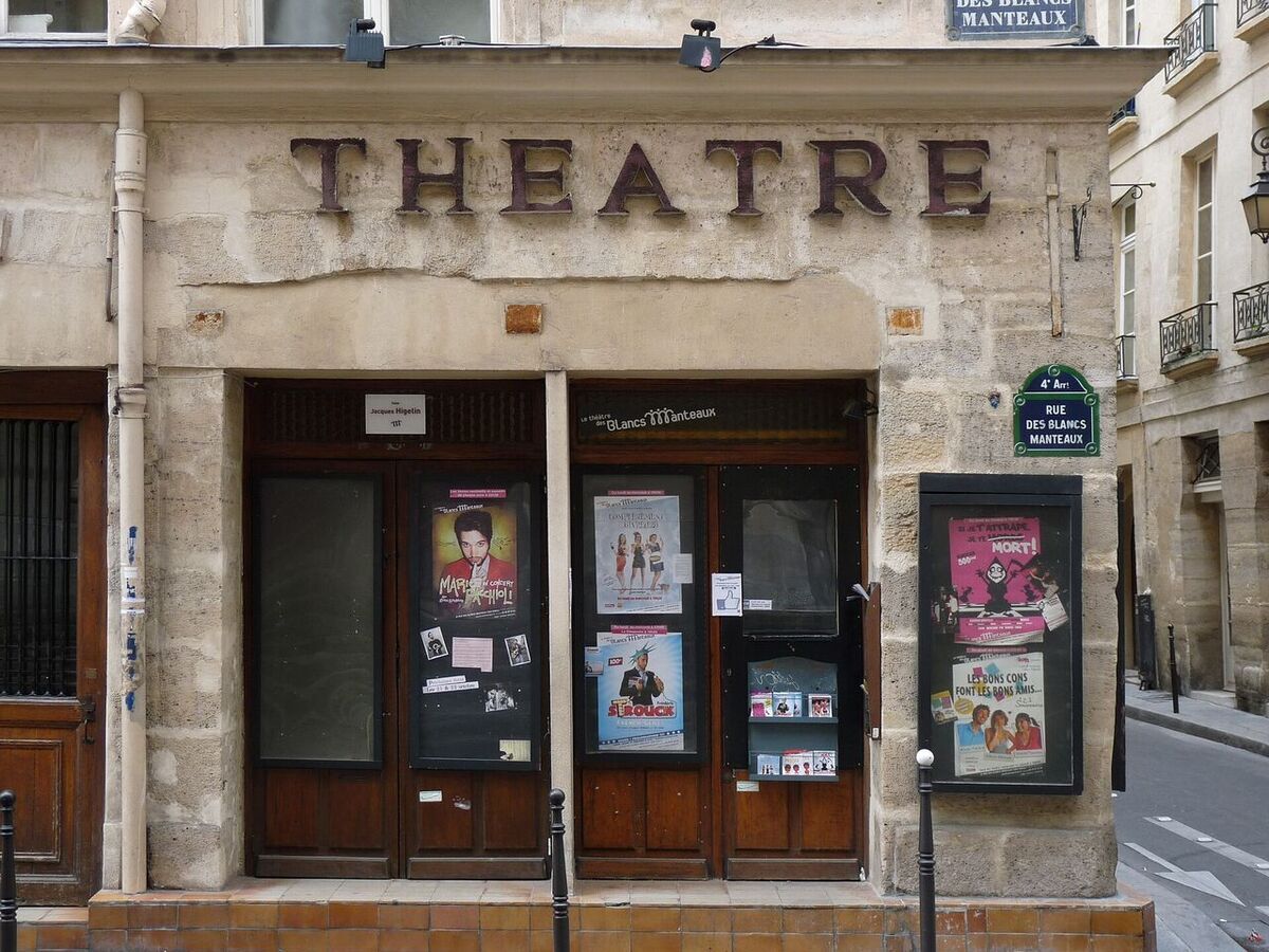 Le théatre des Blancs Manteaux à Paris, façade sur la rue des Blancs Manteaux